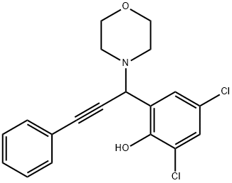 2,4-DICHLORO-6-(1-MORPHOLIN-4-YL-3-PHENYLPROP-2-YNYL)PHENOL Struktur