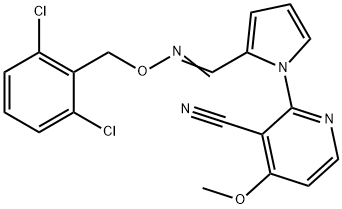 2-[2-(([(2,6-DICHLOROBENZYL)OXY]IMINO)METHYL)-1H-PYRROL-1-YL]-4-METHOXYNICOTINONITRILE Struktur