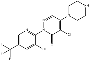 4-CHLORO-2-[3-CHLORO-5-(TRIFLUOROMETHYL)-2-PYRIDINYL]-5-PIPERAZINO-3(2H)-PYRIDAZINONE Struktur