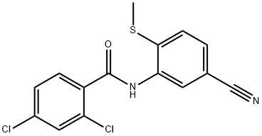 2,4-DICHLORO-N-[5-CYANO-2-(METHYLSULFANYL)PHENYL]BENZENECARBOXAMIDE Struktur