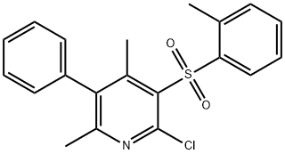 2-CHLORO-4,6-DIMETHYL-3-[(2-METHYLPHENYL)SULFONYL]-5-PHENYLPYRIDINE Struktur