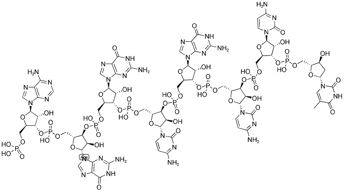 AGGCGCCT, 5'-PHOSPHORYLATED Struktur