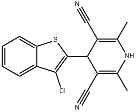 4-(3-CHLORO-1-BENZOTHIOPHEN-2-YL)-2,6-DIMETHYL-1,4-DIHYDRO-3,5-PYRIDINEDICARBONITRILE Struktur