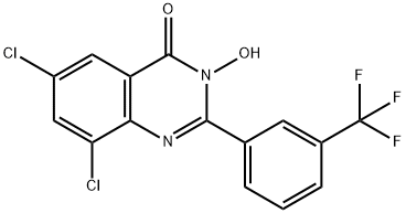 6,8-DICHLORO-3-HYDROXY-2-[3-(TRIFLUOROMETHYL)PHENYL]-4(3H)-QUINAZOLINONE Struktur