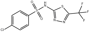 4-CHLORO-N-[5-(TRIFLUOROMETHYL)-1,3,4-THIADIAZOL-2-YL]BENZENESULFONAMIDE Struktur