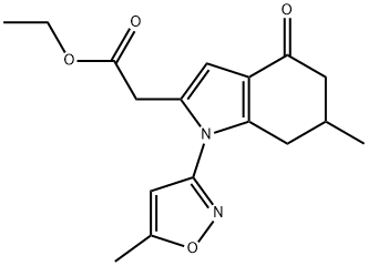 ETHYL 2-(6-METHYL-1-(5-METHYLISOXAZOL-3-YL)-4-OXO-5,6,7-TRIHYDROINDOL-2-YL)ACETATE Struktur