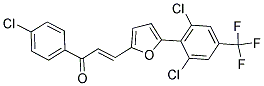 1-(4-CHLOROPHENYL)-3-(5-[2,6-DICHLORO-4-(TRIFLUOROMETHYL)PHENYL]-2-FURYL)PROP-2-EN-1-ONE Struktur