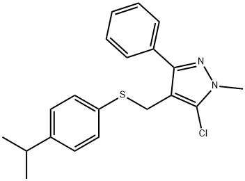 (5-CHLORO-1-METHYL-3-PHENYL-1H-PYRAZOL-4-YL)METHYL 4-ISOPROPYLPHENYL SULFIDE Struktur