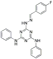 4-FLUOROBENZALDEHYDE (4,6-DIANILINO-1,3,5-TRIAZIN-2-YL)HYDRAZONE Struktur