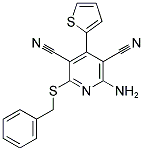 2-AMINO-6-BENZYLSULFANYL-4-THIOPHEN-2-YL-PYRIDINE-3,5-DICARBONITRILE Struktur