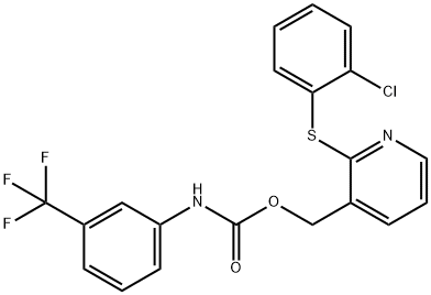 (2-[(2-CHLOROPHENYL)SULFANYL]-3-PYRIDINYL)METHYL N-[3-(TRIFLUOROMETHYL)PHENYL]CARBAMATE Struktur