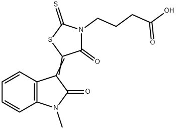 4-[(5Z)-5-(1-METHYL-2-OXO-1,2-DIHYDRO-3H-INDOL-3-YLIDENE)-4-OXO-2-THIOXO-1,3-THIAZOLIDIN-3-YL]BUTANOIC ACID Struktur