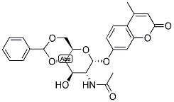 4-METHYLUMBELLIFERYL-2-ACETAMIDE-4,6-O-BENZYLIDENE-2-DEOXY-BETA-D-GLUCOPYRANOSIDE Struktur