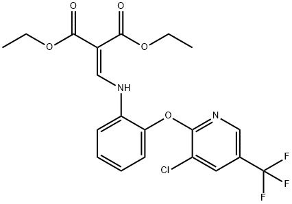 DIETHYL 2-[(2-([3-CHLORO-5-(TRIFLUOROMETHYL)-2-PYRIDINYL]OXY)ANILINO)METHYLENE]MALONATE Struktur