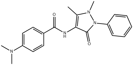 (4-(DIMETHYLAMINO)PHENYL)-N-(2,3-DIMETHYL-5-OXO-1-PHENYL(3-PYRAZOLIN-4-YL))FORMAMIDE Struktur