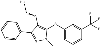 1-METHYL-3-PHENYL-5-([3-(TRIFLUOROMETHYL)PHENYL]SULFANYL)-1H-PYRAZOLE-4-CARBALDEHYDE OXIME Struktur