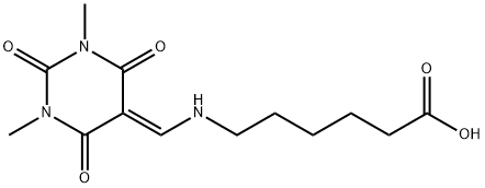 6-([(1,3-DIMETHYL-2,4,6-TRIOXOTETRAHYDROPYRIMIDIN-5(2H)-YLIDENE)METHYL]AMINO)HEXANOIC ACID Struktur