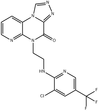 5-(2-([3-CHLORO-5-(TRIFLUOROMETHYL)-2-PYRIDINYL]AMINO)ETHYL)PYRIDO[2,3-E][1,2,4]TRIAZOLO[4,3-A]PYRAZIN-4(5H)-ONE Struktur