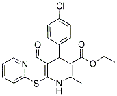 ETHYL 4-(4-CHLOROPHENYL)-5-FORMYL-2-METHYL-6-(2-PYRIDINYLSULFANYL)-1,4-DIHYDRO-3-PYRIDINECARBOXYLATE Struktur