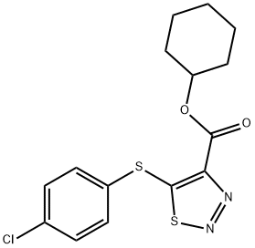 CYCLOHEXYL 5-[(4-CHLOROPHENYL)SULFANYL]-1,2,3-THIADIAZOLE-4-CARBOXYLATE Struktur