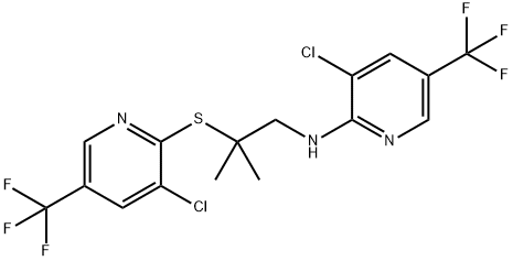 3-CHLORO-N-(2-([3-CHLORO-5-(TRIFLUOROMETHYL)-2-PYRIDINYL]SULFANYL)-2-METHYLPROPYL)-5-(TRIFLUOROMETHYL)-2-PYRIDINAMINE Struktur