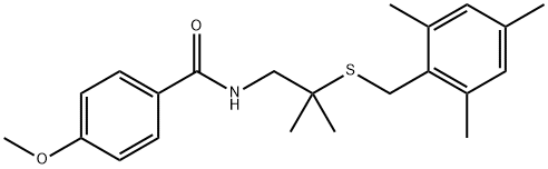 N-(2-[(MESITYLMETHYL)SULFANYL]-2-METHYLPROPYL)-4-METHOXYBENZENECARBOXAMIDE Struktur