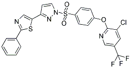 3-CHLORO-2-(4-([3-(2-PHENYL-1,3-THIAZOL-5-YL)-1H-PYRAZOL-1-YL]SULFONYL)PHENOXY)-5-(TRIFLUOROMETHYL)PYRIDINE Struktur