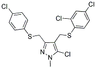 (5-CHLORO-3-([(4-CHLOROPHENYL)SULFANYL]METHYL)-1-METHYL-1H-PYRAZOL-4-YL)METHYL 2,4-DICHLOROPHENYL SULFIDE Struktur