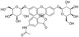 5-ACETYLAMINOFLUORESCEIN DI-BETA-D-GALACTOPYRANOSIDE Struktur