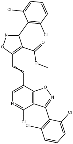 METHYL 5-(2-[4-CHLORO-3-(2,6-DICHLOROPHENYL)ISOXAZOLO[4,5-C]PYRIDIN-7-YL]VINYL)-3-(2,6-DICHLOROPHENYL)-4-ISOXAZOLECARBOXYLATE Struktur