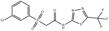 2-[(3-CHLOROPHENYL)SULFONYL]-N-[5-(TRIFLUOROMETHYL)-1,3,4-THIADIAZOL-2-YL]ACETAMIDE Struktur