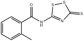 2-METHYL-N-(3-THIOXO-3H-1,2,4-DITHIAZOL-5-YL)BENZENECARBOXAMIDE Struktur