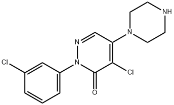 4-CHLORO-2-(3-CHLOROPHENYL)-5-PIPERAZINO-3(2H)-PYRIDAZINONE Struktur