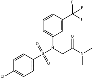 2-[[(4-CHLOROPHENYL)SULFONYL]-3-(TRIFLUOROMETHYL)ANILINO]-N,N-DIMETHYLACETAMIDE Struktur