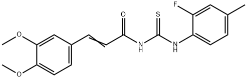 N-[3-(3,4-DIMETHOXYPHENYL)ACRYLOYL]-N'-(2-FLUORO-4-METHYLPHENYL)THIOUREA Struktur