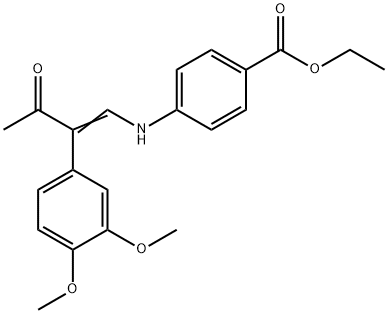 ETHYL 4-([2-(3,4-DIMETHOXYPHENYL)-3-OXO-1-BUTENYL]AMINO)BENZENECARBOXYLATE Struktur