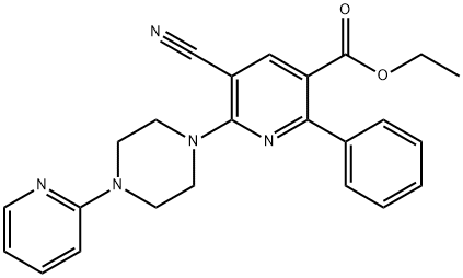 ETHYL 5-CYANO-2-PHENYL-6-[4-(2-PYRIDINYL)PIPERAZINO]NICOTINATE Struktur