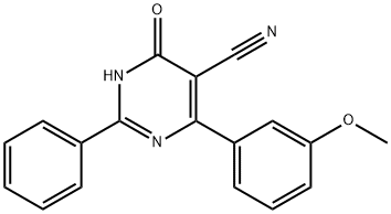 4-HYDROXY-6-(3-METHOXYPHENYL)-2-PHENYL-5-PYRIMIDINECARBONITRILE Struktur