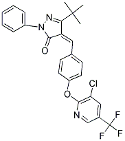 3-(TERT-BUTYL)-4-((4-(3-CHLORO-5-(TRIFLUOROMETHYL)(2-PYRIDYLOXY))PHENYL)METHYLENE)-1-PHENYL-2-PYRAZOLIN-5-ONE Struktur