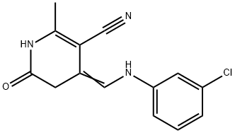 4-[(3-CHLOROANILINO)METHYLENE]-2-METHYL-6-OXO-1,4,5,6-TETRAHYDRO-3-PYRIDINECARBONITRILE Struktur