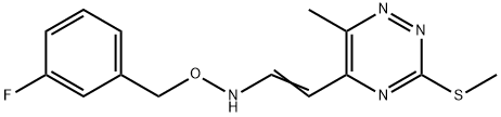 5-(2-([(3-FLUOROBENZYL)OXY]AMINO)VINYL)-6-METHYL-3-(METHYLSULFANYL)-1,2,4-TRIAZINE Struktur