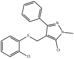 (5-CHLORO-1-METHYL-3-PHENYL-1H-PYRAZOL-4-YL)METHYL 2-CHLOROPHENYL SULFIDE Struktur