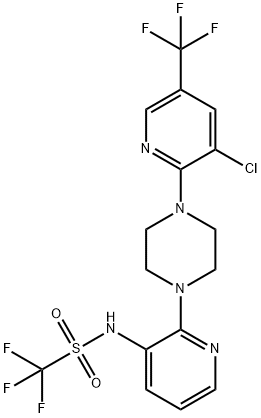 N-(2-(4-[3-CHLORO-5-(TRIFLUOROMETHYL)-2-PYRIDINYL]PIPERAZINO)-3-PYRIDINYL)(TRIFLUORO)METHANESULFONAMIDE Struktur