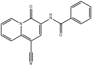 N-(1-CYANO-4-OXO-4H-QUINOLIZIN-3-YL)BENZENECARBOXAMIDE Struktur