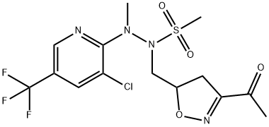 N-[(3-ACETYL-4,5-DIHYDRO-5-ISOXAZOLYL)METHYL]-N'-[3-CHLORO-5-(TRIFLUOROMETHYL)-2-PYRIDINYL]-N'-METHYLMETHANESULFONOHYDRAZIDE Struktur