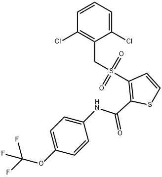 3-[(2,6-DICHLOROBENZYL)SULFONYL]-N-[4-(TRIFLUOROMETHOXY)PHENYL]-2-THIOPHENECARBOXAMIDE Struktur