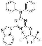 4-(1H-BENZO[D]IMIDAZOL-1-YL)-6-(1,1,1,3,3,3-HEXAFLUOROPROPAN-2-YLOXY)-N,N-DIPHENYL-1,3,5-TRIAZIN-2-AMINE Struktur