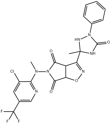 5-[[3-CHLORO-5-(TRIFLUOROMETHYL)-2-PYRIDINYL](METHYL)AMINO]-3-(3-METHYL-5-OXO-1-PHENYL-1,2,4-TRIAZOLAN-3-YL)-3AH-PYRROLO[3,4-D]ISOXAZOLE-4,6(5H,6AH)-DIONE Struktur