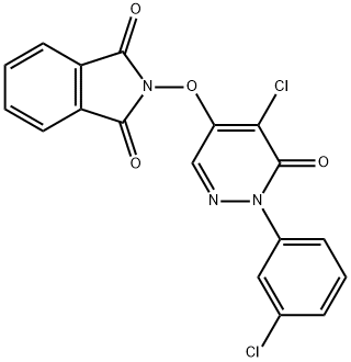 2-([5-CHLORO-1-(3-CHLOROPHENYL)-6-OXO-1,6-DIHYDRO-4-PYRIDAZINYL]OXY)-1H-ISOINDOLE-1,3(2H)-DIONE Struktur