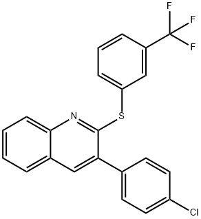 3-(4-CHLOROPHENYL)-2-([3-(TRIFLUOROMETHYL)PHENYL]SULFANYL)QUINOLINE Struktur